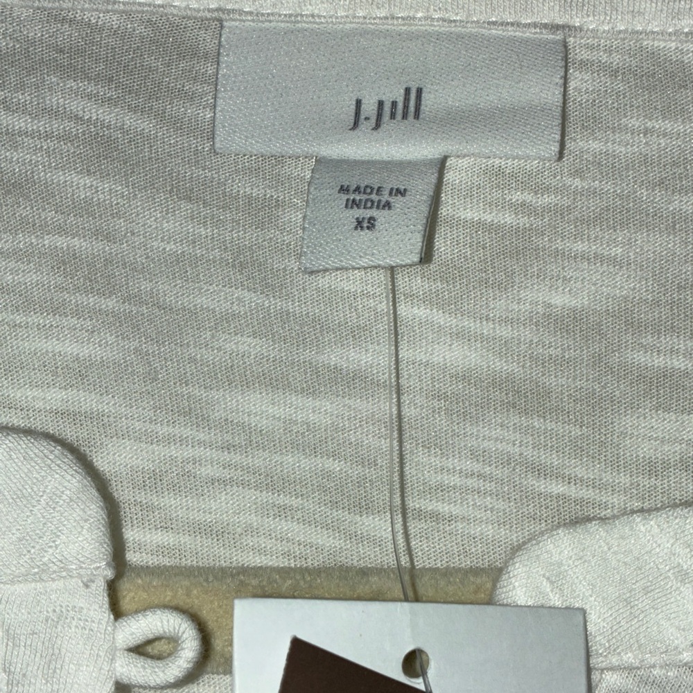 NWT J. Jill White Long Sleeve Top Sz XS - Picture 6 of 7